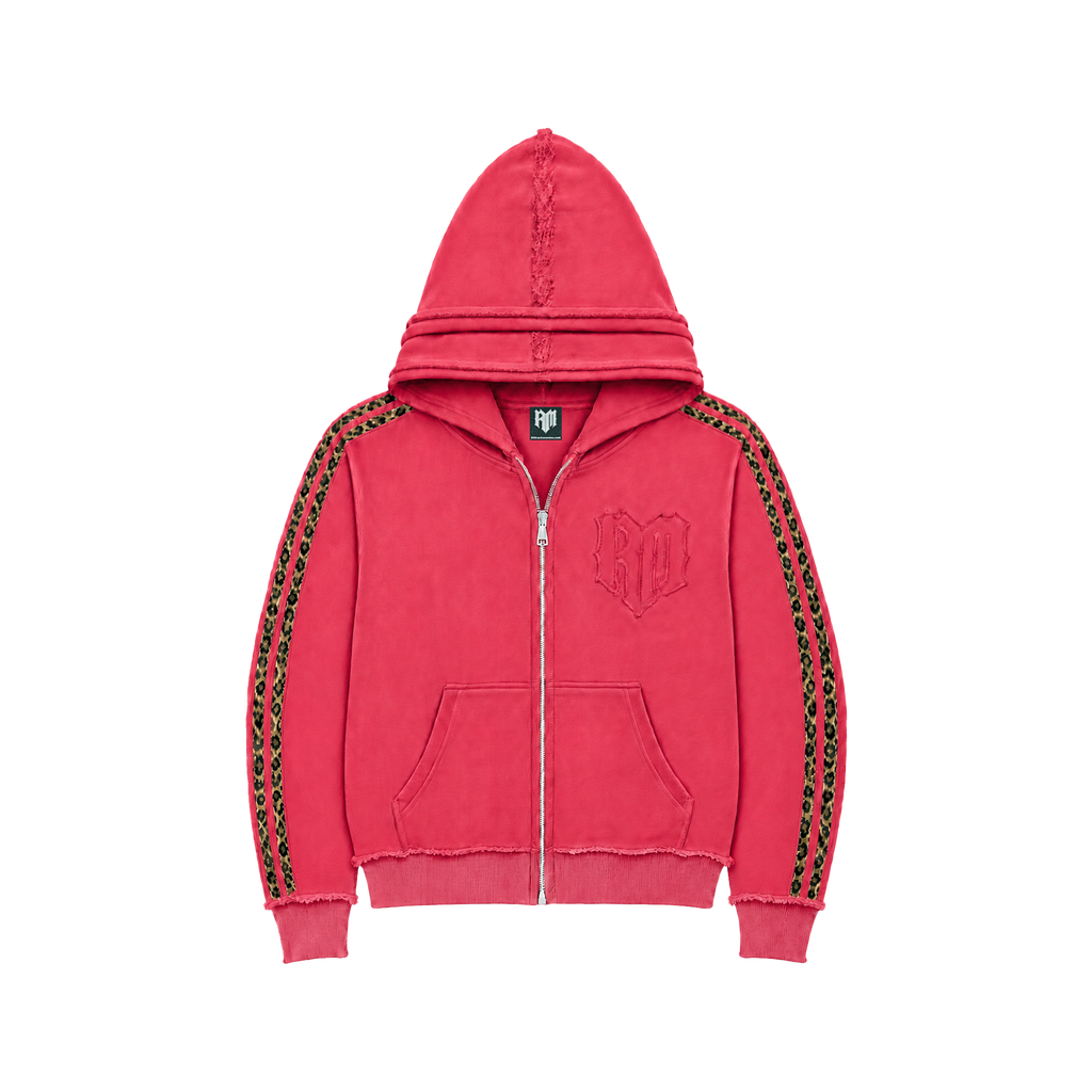 GLAMOUR TRACK ZIP HOODIE PINK