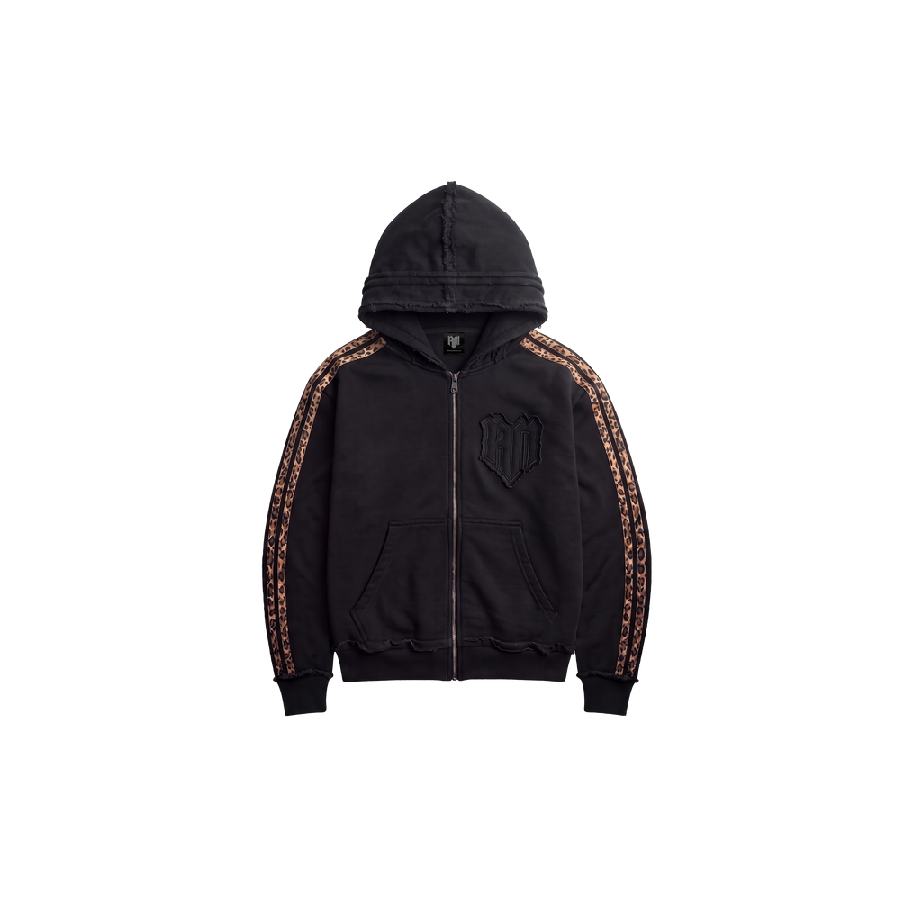 GLAMOUR ZIP HOODIE BLACK