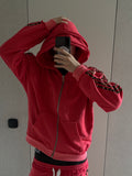 GLAMOUR TRACK ZIP HOODIE PINK