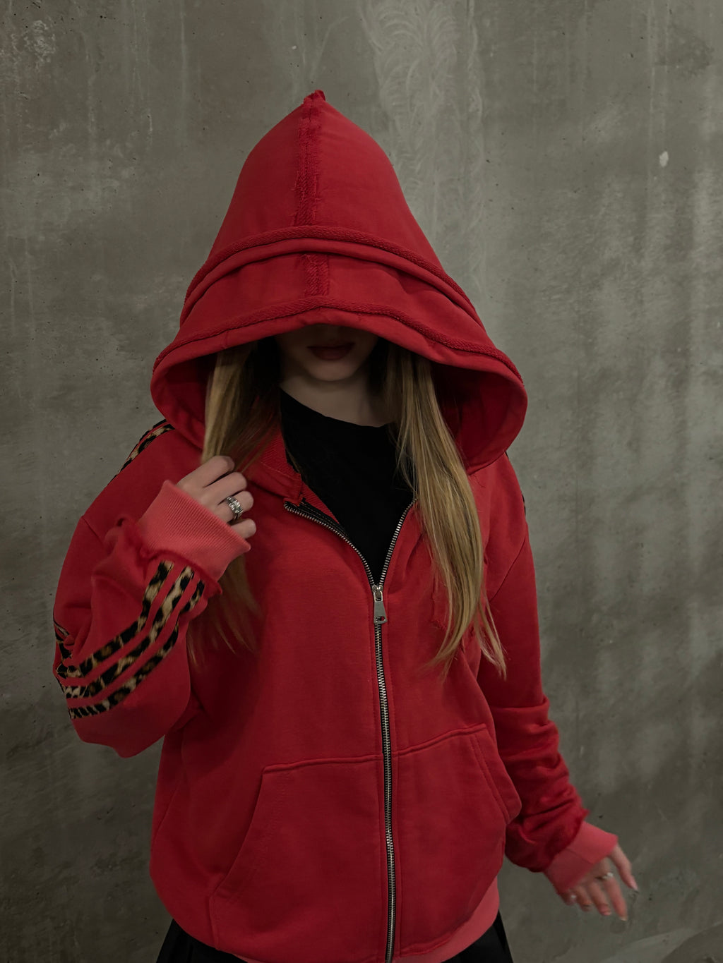 GLAMOUR TRACK ZIP HOODIE PINK