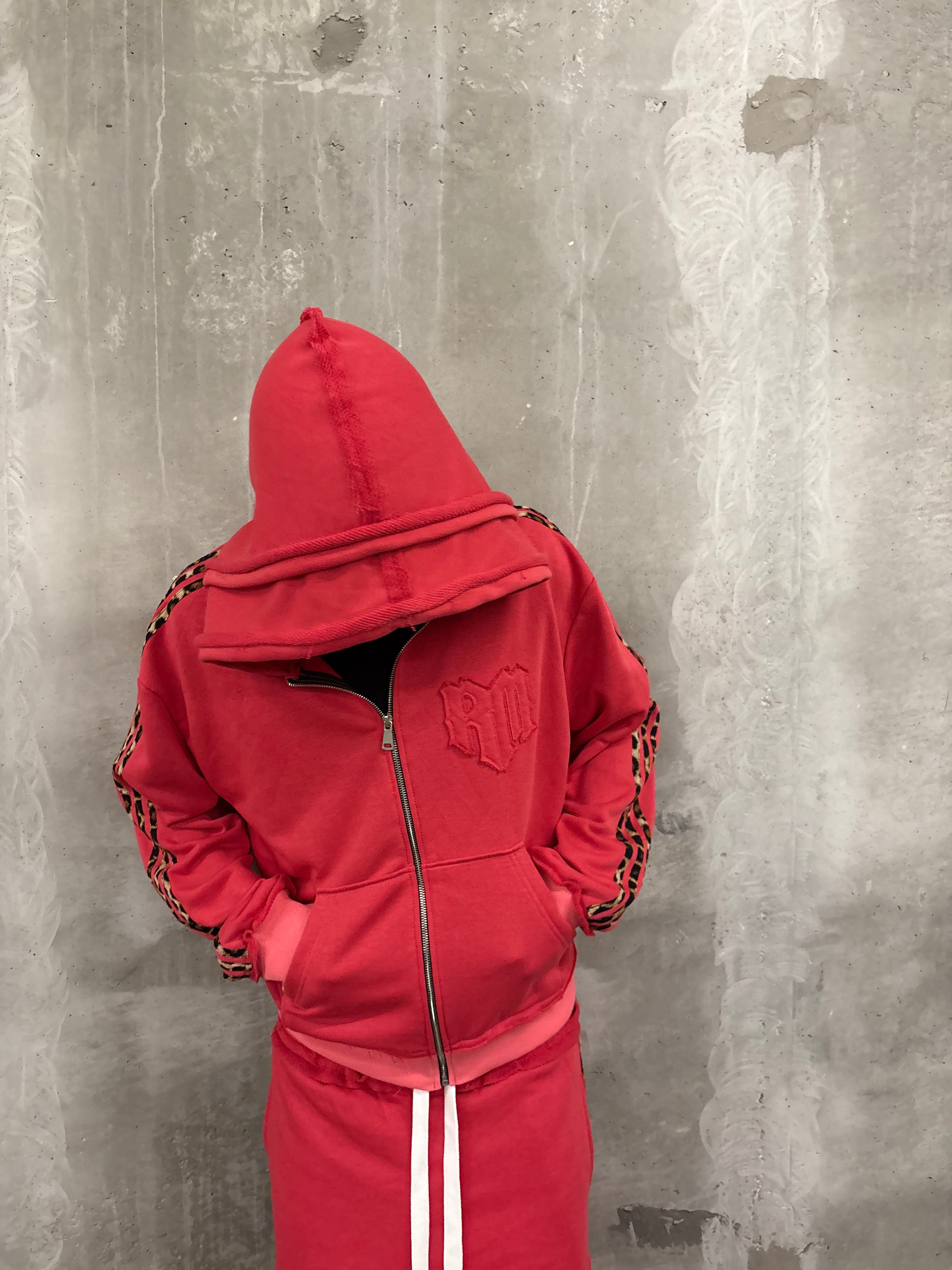 GLAMOUR TRACK ZIP HOODIE PINK