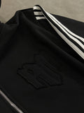 STRIPES ZIP HOODIE BLACK