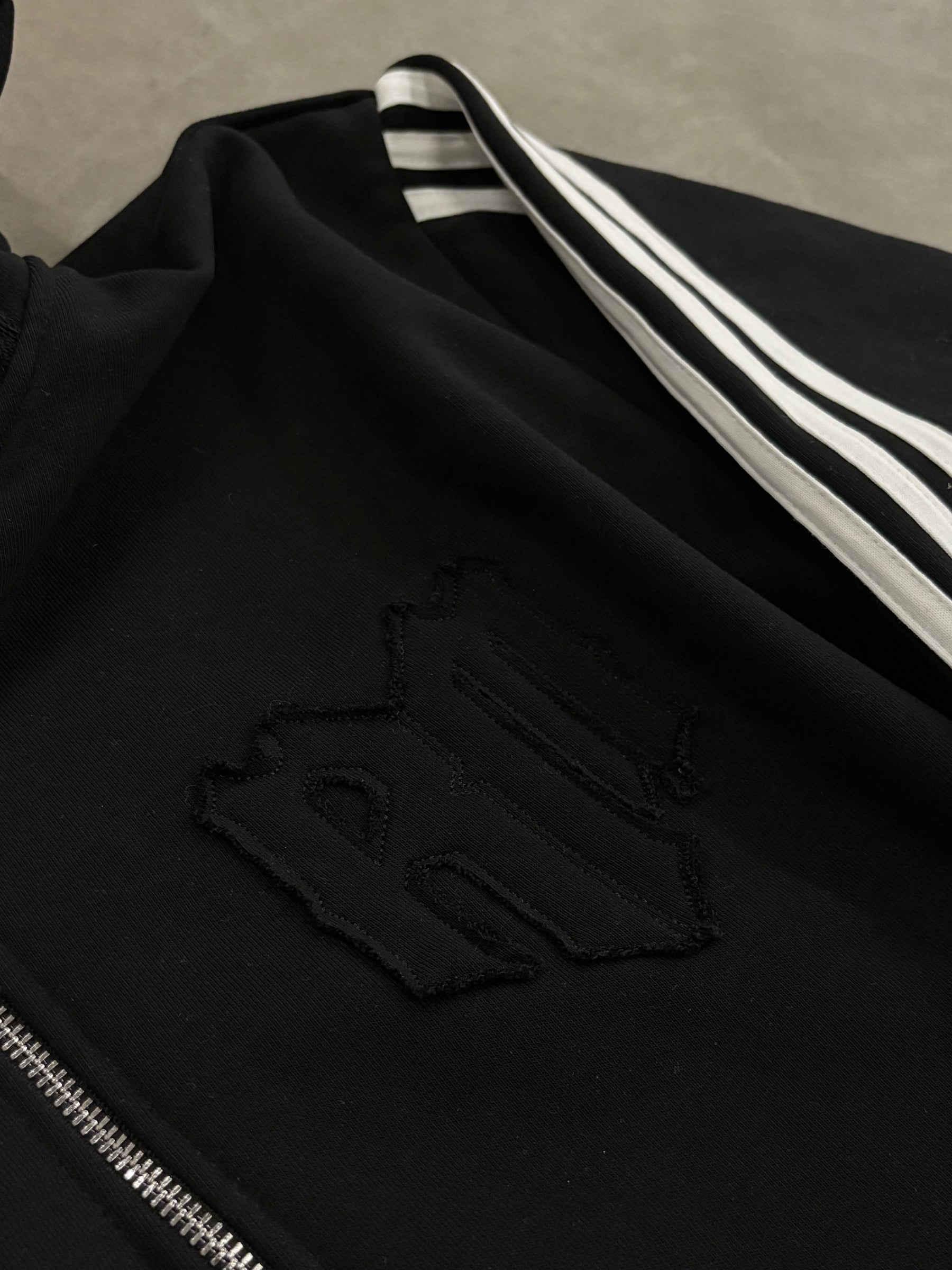 STRIPES ZIP HOODIE BLACK