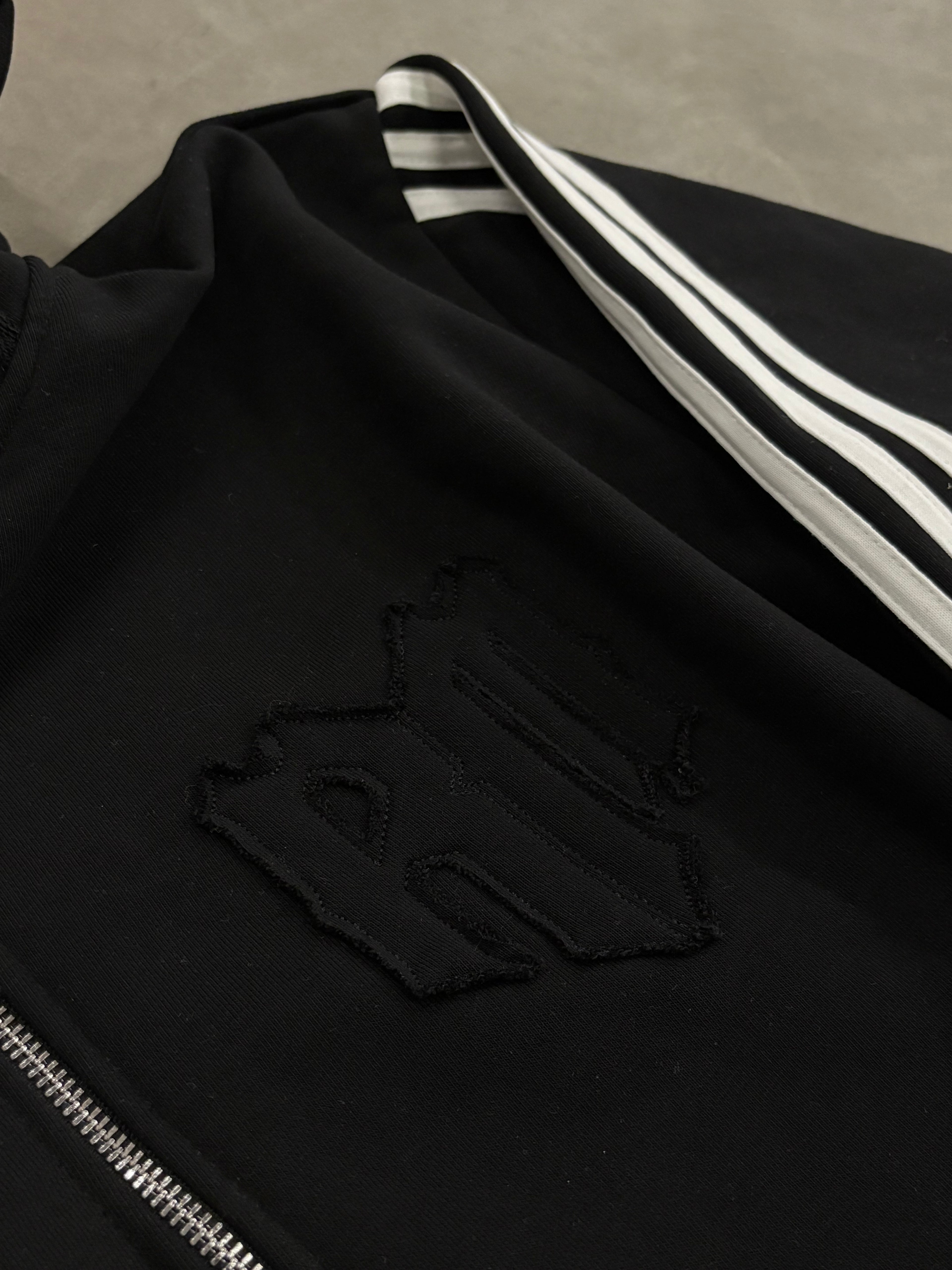 STRIPES ZIP HOODIE BLACK