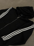 STRIPES ZIP HOODIE BLACK