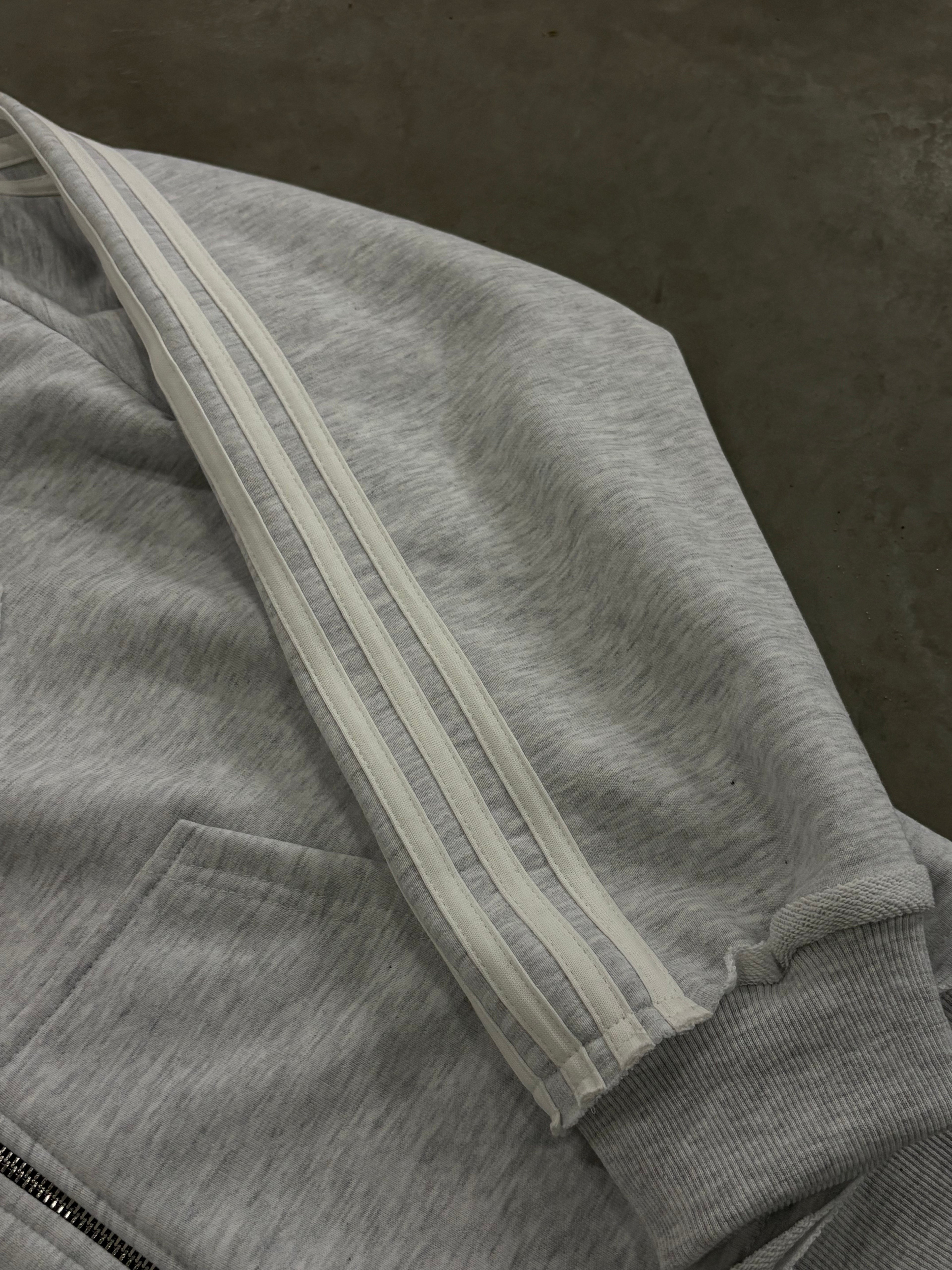 STRIPES ZIP HOODIE GREY